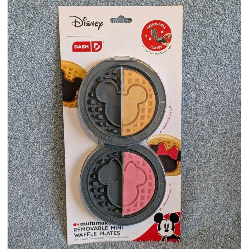 Dash x Disney MICKEY & MINNIE MOUSE MultiMaker Removable Mini Waffle Plates NEW